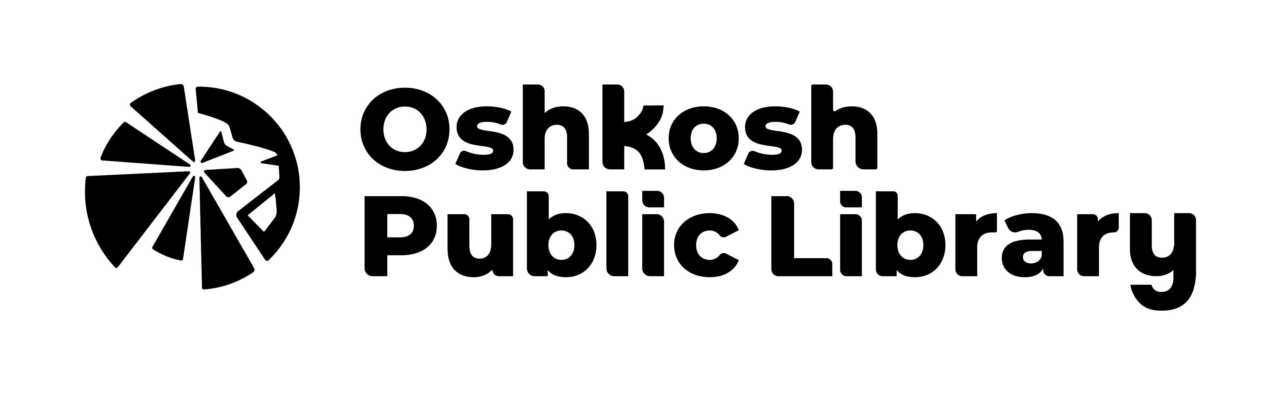 Oshkosh Public Library Horizontal Logo CMYK Black