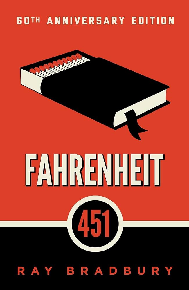 Book cover for "Fahrenheit 451"