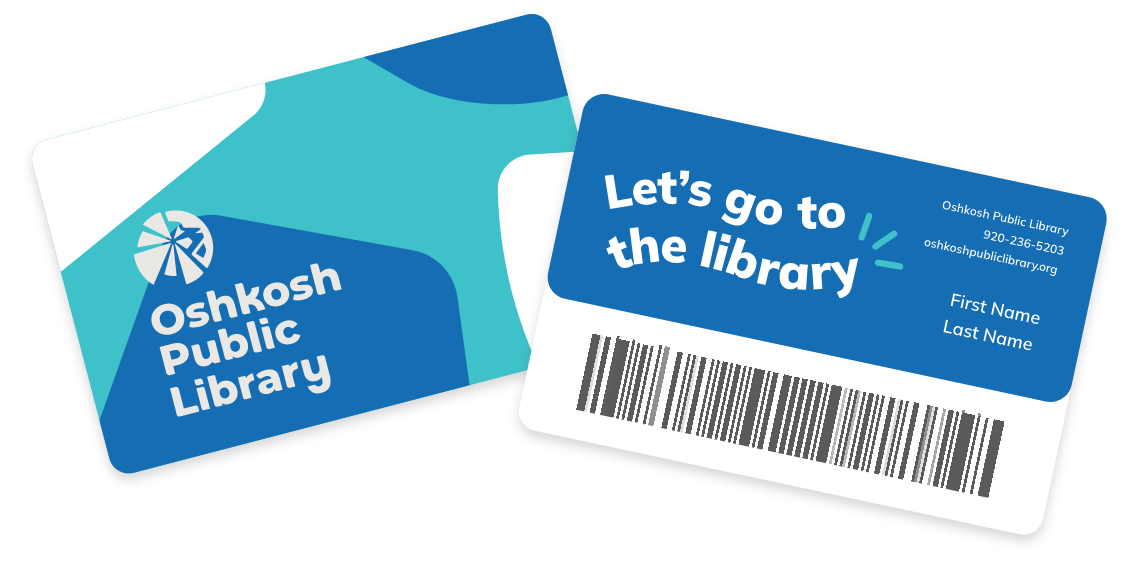 Front and back of the OPL library card