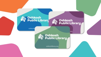 A selection of library cards in different colors. 