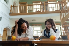 Britannica School - High resource image showing two teens studying