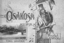 WLSDC; Oshkosh Local History Books resource image showing a black and white scan of an old Oshkosh times souvenir cover