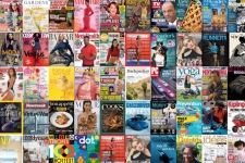 Overdrive Magazines resource collage depicting different magazine titles offered through the service