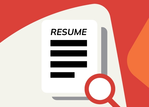 Magnifying Glass over resume